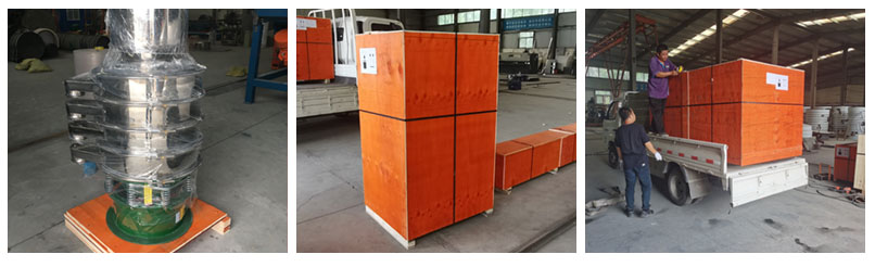 全不銹鋼振動(dòng)篩包裝，裝箱，裝車。