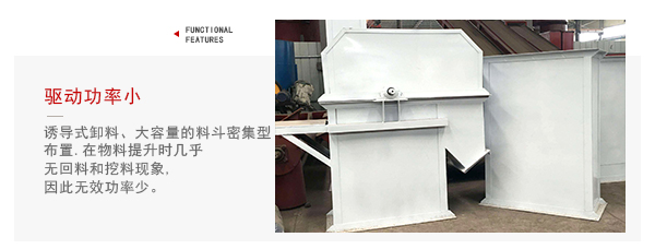 TD型斗式提升機(jī)驅(qū)動力小，無回料等特點(diǎn)展示圖。